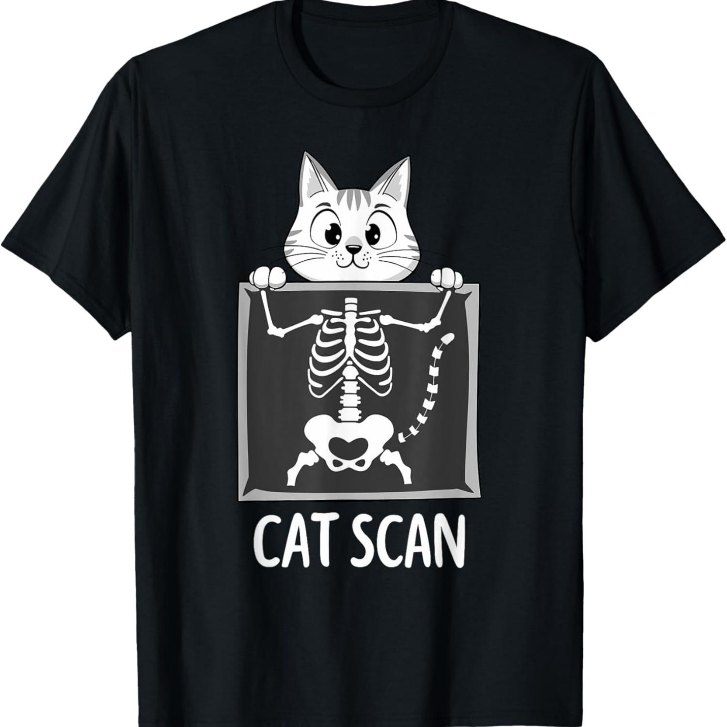 Cat Scan Funny Science Meme X-Ray Cats Joke Radiologist Men Women T-Shirt S чёрный