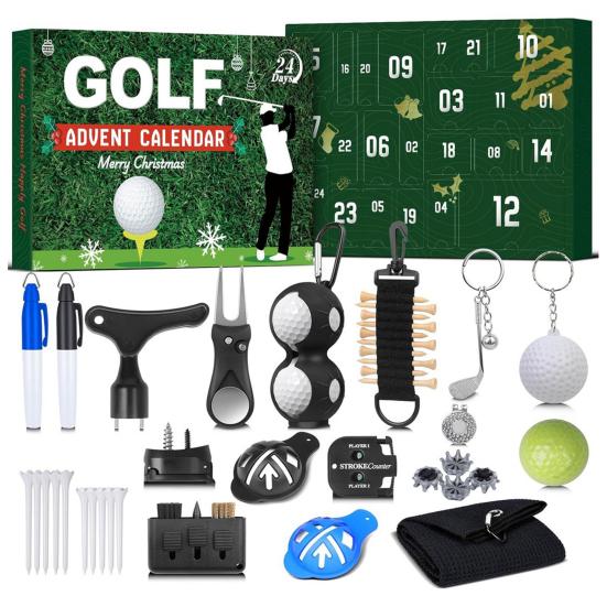 Golf Advent Calendar 2025 24-Day Christmas Countdown Calendar with Golf Balls Tees Markers Socks Tools