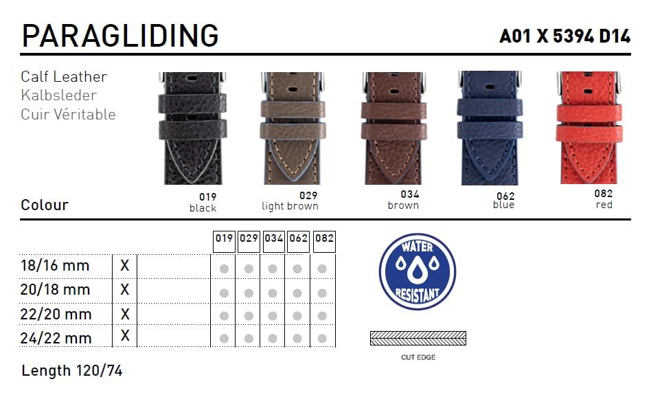 MORELLATO Cowhide Leather Watch Water Resistant for Includes Replacement Tool X5394D14034024 Strap, Paragliding, 24mm, Brown, [Officially Imported]