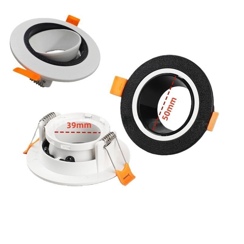 1Pcs White Black Round Light Kit Gu10 Base Lamp Holder Adjustable Ceiling Spotlight Shell Accessories