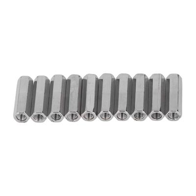 10Pcs Hex Coupling Nut Set Connector 304 Stainless Steel Industrial Fastener M8x1.25 13 L45mm
