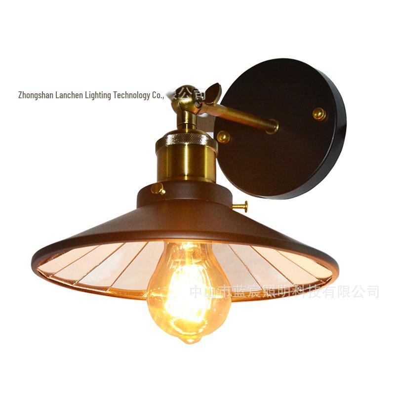 European Retro Decorative Wall Lamp for Hallways and Corridors - Iron Art Industrial Style Mirror Front Cafe Lighting