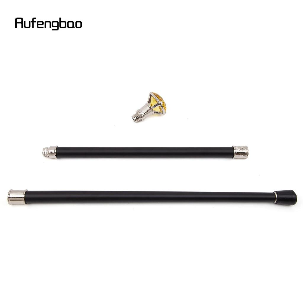 Gelber Diamant Typ Weiß Gehstock Mode Dekorative Gehstock Gentleman Elegant Cosplay Stock Knauf Krummstab 93cm