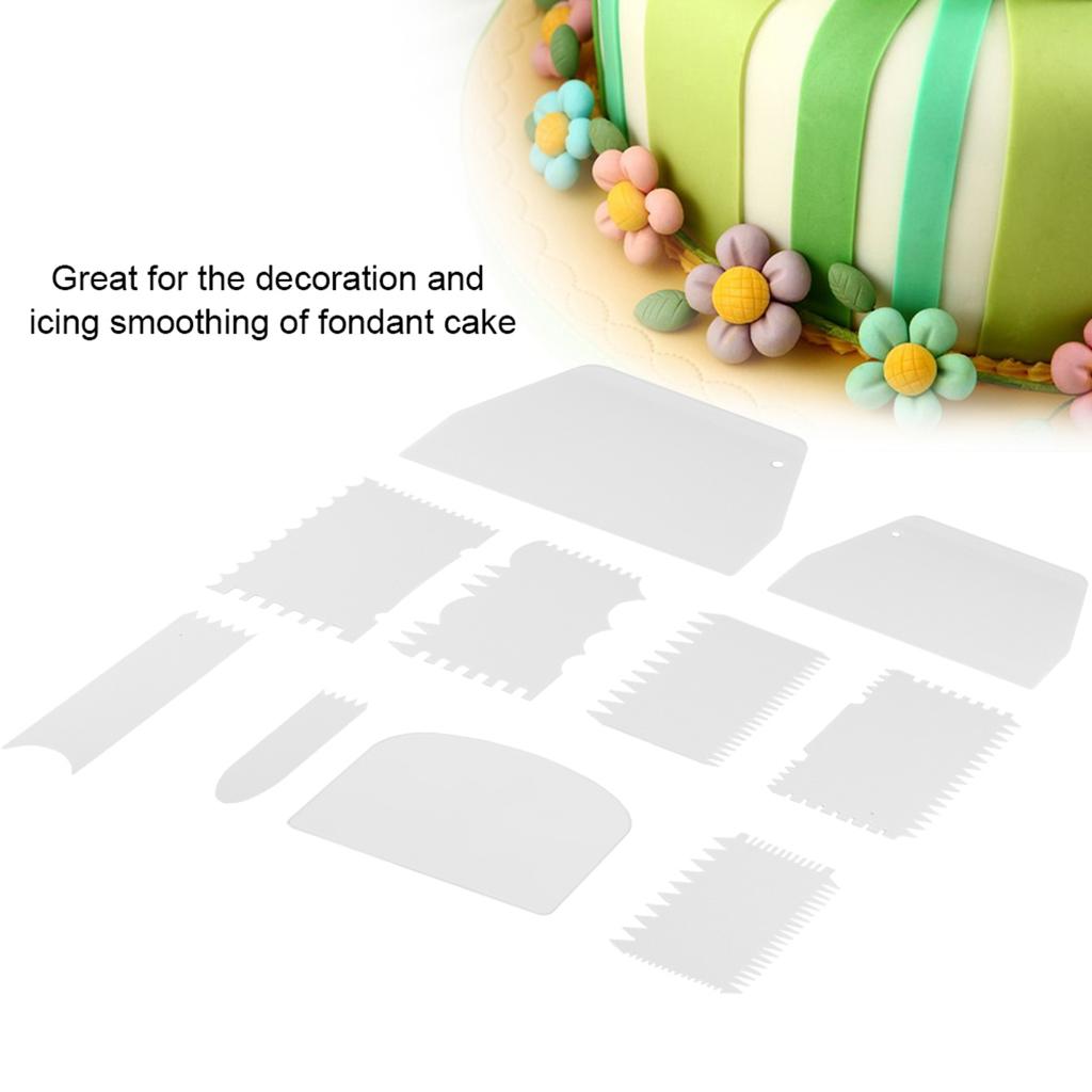 Cake Ribbon, 10 Pieces/Set Plastic Dough Cutter Food Scrapers Cake Decorating Scraper Floating Cake Decorating Tools for Baking