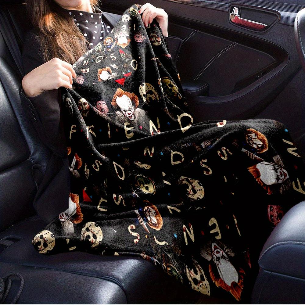 1pc Horror, ,Printed Flannel Blanket, Super Soft Plush Bed Cover, Four Seasons Quilt for Sofa, Bed, Office,90