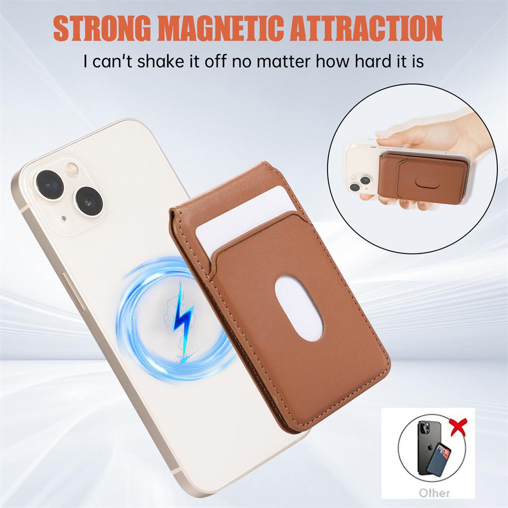 For iPhone 17 16 15 14 13 12 Pro Max Magnetic Leather Card Holder Wallet for Apple Magsafe Phone Bag Cover with MagSafe ;\[;'