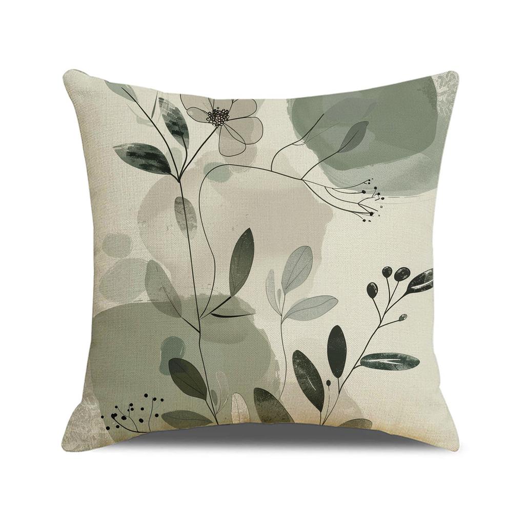 Spring and Summer Versatile Floral Print Pillow Nordic Home Decoration Sofa Cushion Linen Breathable Comfortable Seat Cushion