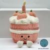 Pink Barcelona Cake Bear Plush Toy Ornament Peach Birthday Cake Plush Pink Bear Comfort Plush Birthday Gift