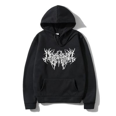 Vinter Gotisk Unisex Huvtröja Tröja Streetwear Casual Bokstav Punk Överdimensionerad Vintage Långärmad Svart Dam Huvtröja