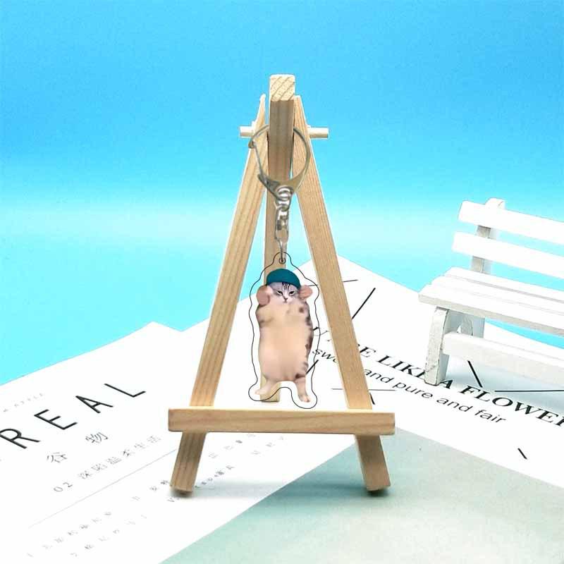 Abstract Cat Meme Emoji Acrylic Keychain
