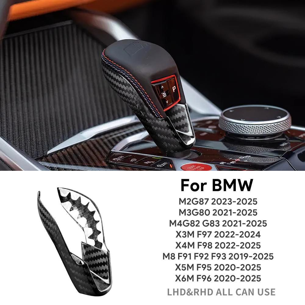 

Real Carbon Fiber Gear Shift Knob Cover Car Interior Retrofitting for BMW M2 G87 M3 G80 M4 G82 G83 X3M F97 X45 F98 F95 -2025 carbon fiber