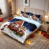 Conjunto de edredom sem enchimento com estampa de casa de Natal 3 peças multi tamanho quarto feriado dormitório decoração de cama macio lavável na máquina
