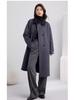 Women's Mid-Length Beige Wool Coat - Elegant French Casual Loose Fit, Petite Plus-Size, Thickened Winter Outerwear 2025.