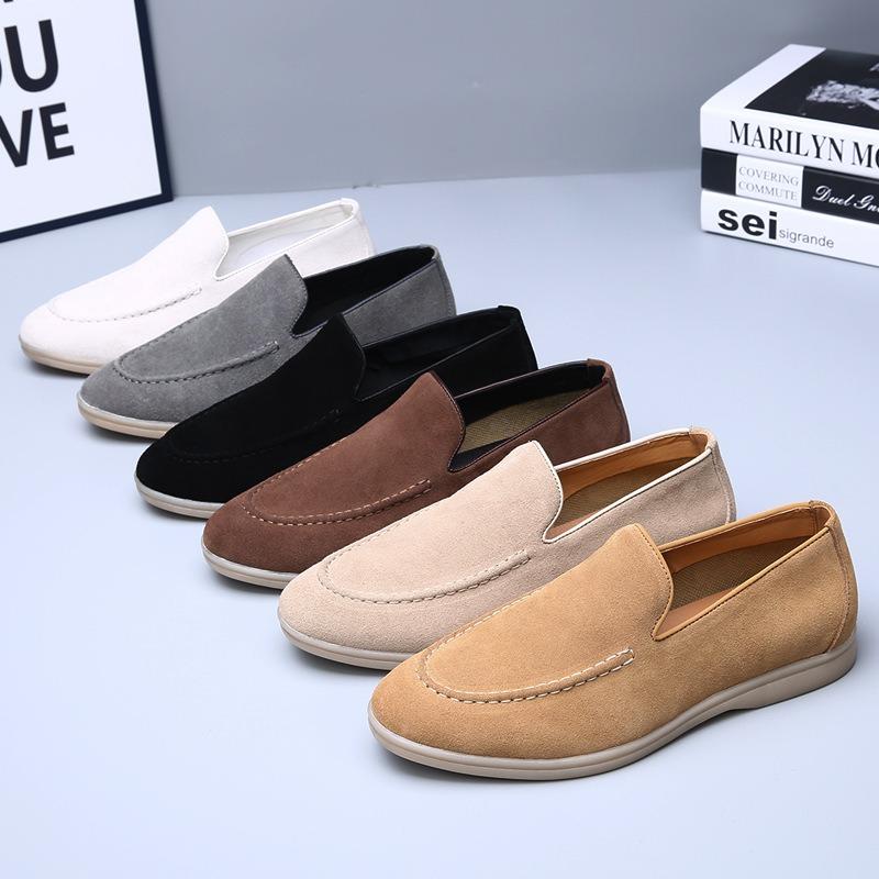 Retro British Fur Turning One Pedal Men's Business Breathable Foot Cover Casual Soft-soled Lazy Shoes