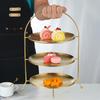 JNL 3-Tier Gold Stainless Steel Serving Stand