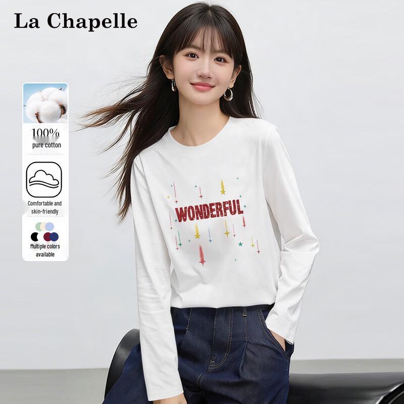 

La Chapelle Women s Pure Cotton Long Sleeve Graphic T-shirt M