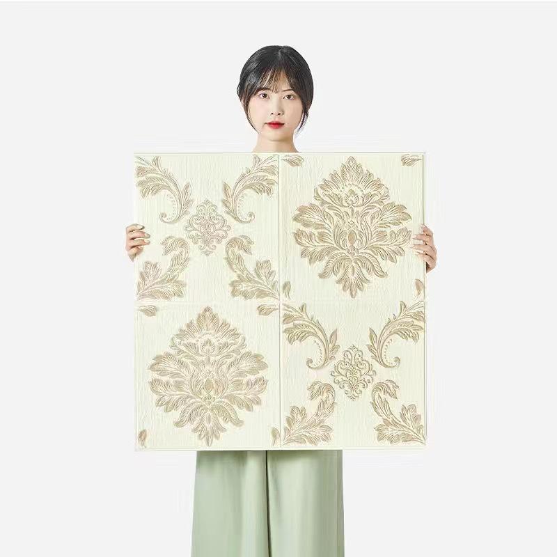 3D Self-Adhesive Foam Wall Sticker - Waterproof Embossed Wallpaper for Living Rooms & Bedrooms