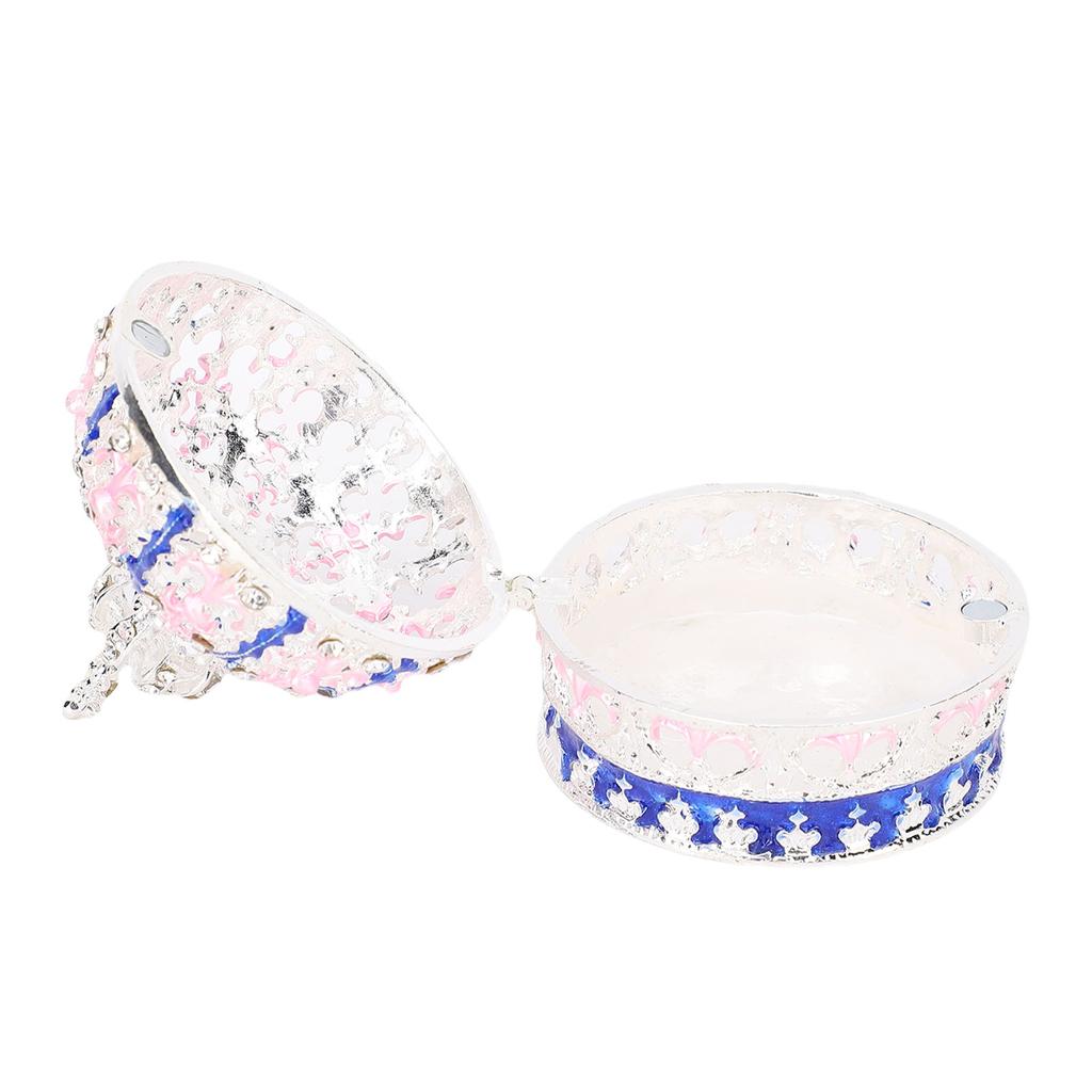 Crown Trinket Box Vintage Enameled Decorative Jewelry Box Zinc Alloy for Necklaces Bracelets