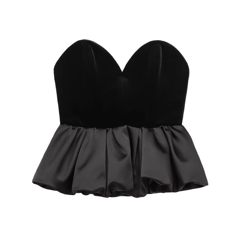 Kaslead New Arrival Women's Fashion Style Velvet Heart Collar Tube Top Tops 9881185
