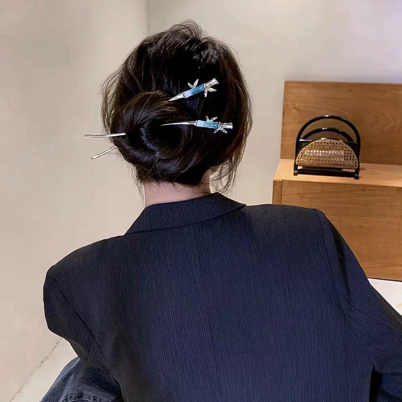 Exquisite Pfirsichblüten Quaste Haarnadel für Hanfu Hochsteckfrisur