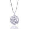 Men's Gold Diamond Basketball Pendant Necklace - Trendy Hip Hop Jewelry Accessory