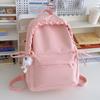 Simple Color Solid Lace Bow Design Student Backpack For School And Use Daily
