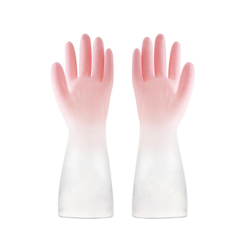 Kitchen Dishwashing Household Gloves Washing Clothes Waterproof Two-color Gloves Washing Dishes Gradient Color Gloves Washing Dishes Gloves
