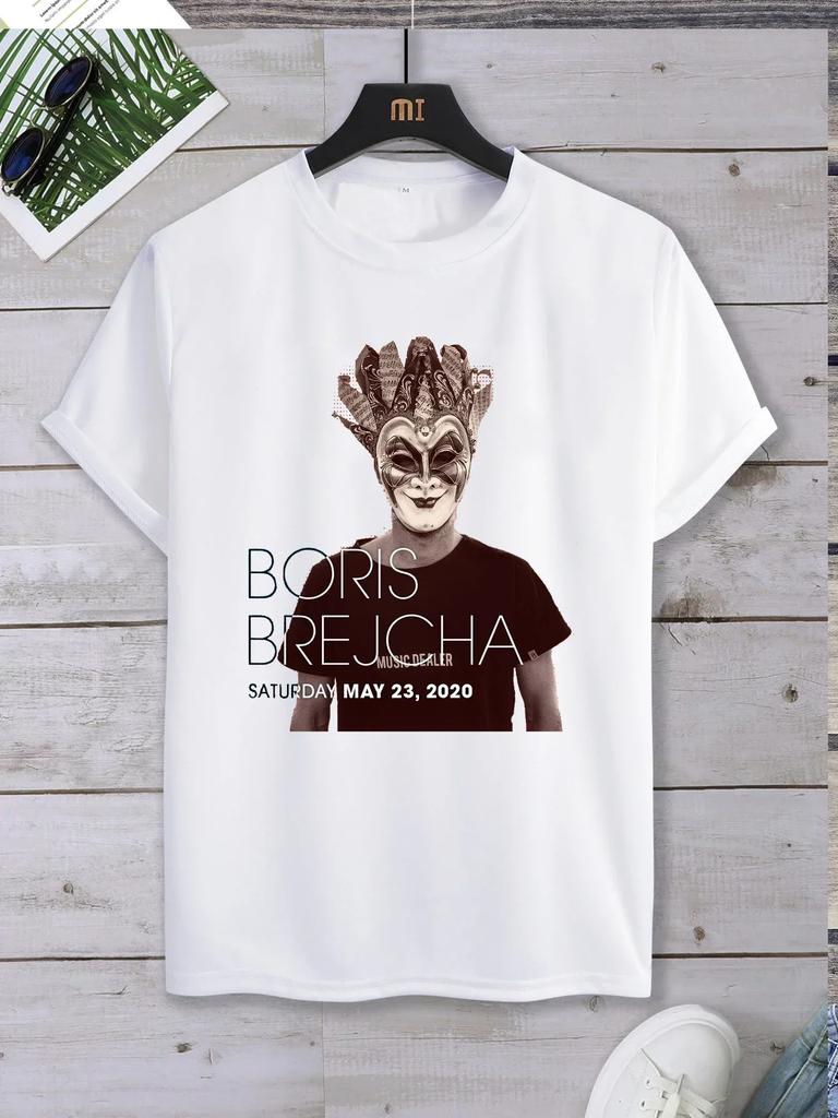 Harajuku Hip-hop Boris Brejcha DJ Maska Cool Krátké Pánské Dámské Tričko Pánské Letní Móda Hipster Y2K Horký Produkt