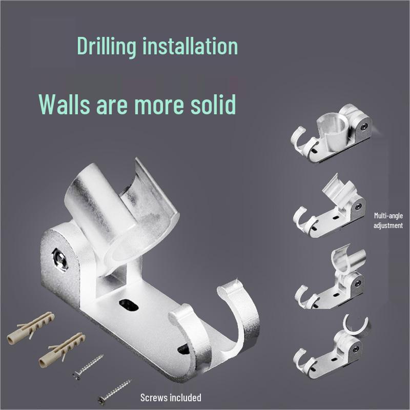 Universal No-Drill Shower Bracket: Handheld Spray Hose Rack with Fixed Exposed Mount