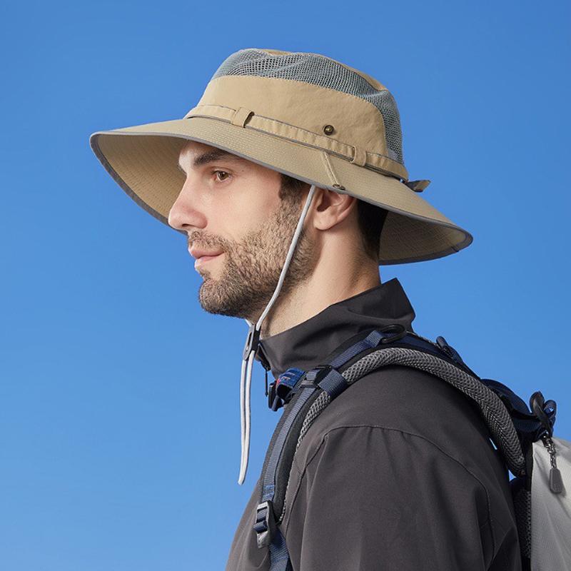 Chapéu de sol ao ar livre de secagem rápida à prova d'água Chapéu de montanhismo anti-ultravioleta masculino Chapéu de pescador com protetor solar feminino