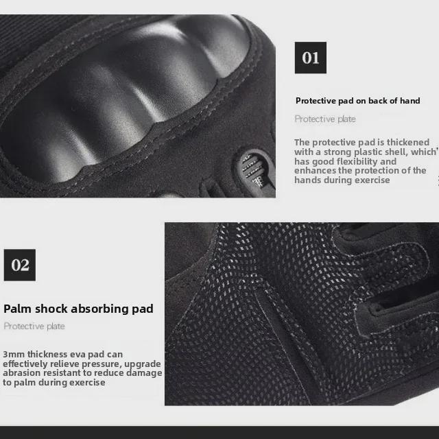 Men's Tactical Non-Slip Hard Shell Combat Gloves for Outdoor Training and Cycling.