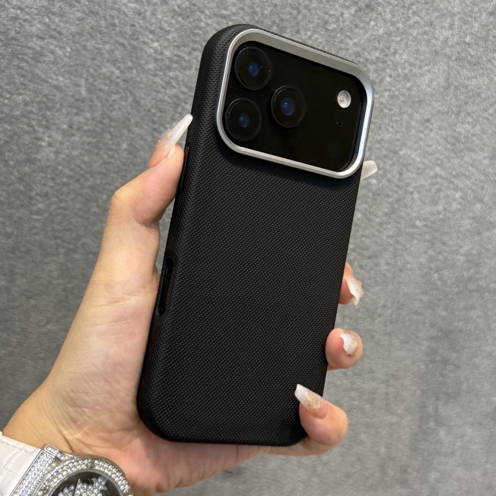 Business Fabric Texture Soft TPU Case For iPhone 17 Air 16 15 14 13 12 11 Pro Max Plus 17Pro 17Promax Luxury Retro Plating Funda