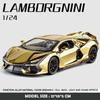 Simulation 1/24 Modèle de Super Voiture Lamborghini Revuelto avec Son et Lumière Cadeau d'Anniversaire pour Enfant Décoration de Maison Miniature Voiture