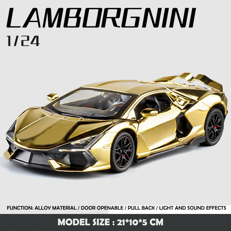 Simulation 1/24 Lamborghini Revuelto Super Car Model with Sound Light Children Boy Birthday Gift Miniature Voiture Home Decor