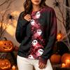 Women's Casual Long Sleeve Halloween Print Crewneck Sweatshirt