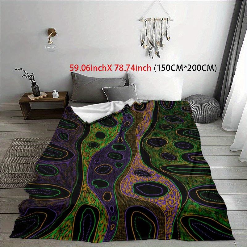 Abstract Art Expression Blanket Reversible Flannel Throw for Modern Decor AllSeason Comfort Creative Design Gift