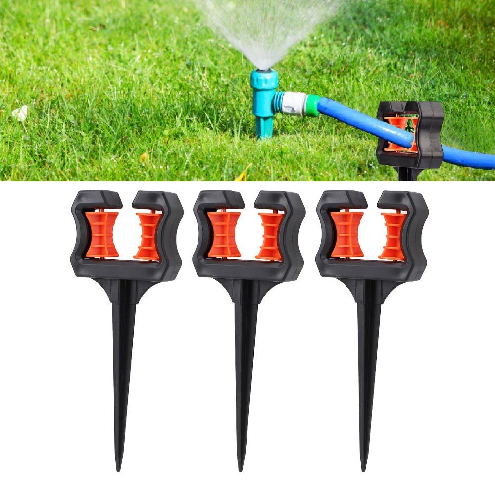 3PCS Black Hose Guide Stake 26cm Height Water Pipe Positioning Holder Roller Plant Area Watering