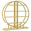 120×30×130 Cm Round Arch Standing Shelf – 2-Piece Metal Bookshelf with Gold Frame & 4 White MDF Shelves, for Living Room, Kitchen & Decoration