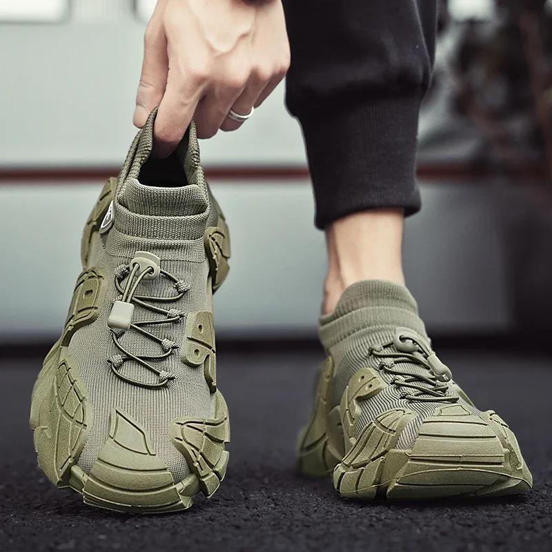 2025 Outdoor Breathable Men' Casual Sneakers Fashion Shoe Male Thick Bottom Mesh Shoes for Men Designed Sneaker Trendy All-match