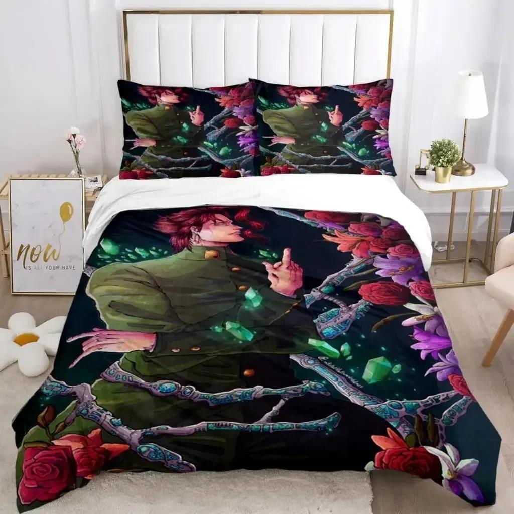 Jojo Anime Print Bedding Set For Bedroom Soft Modern Bedspreads Comefortable Kids Duvet Cover Quilt Cover And Pillowcase