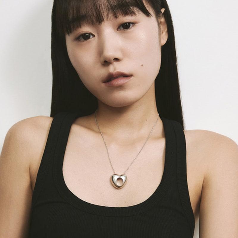 

hotdew [925 silver] Big hole heart necklace (41cm) 41cm