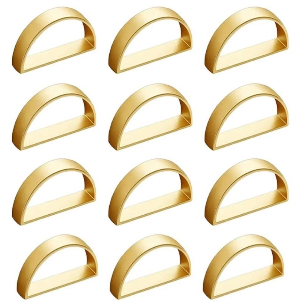 1/6/12pcs D-shaped Napkin Holder Metal Dinnig Table Decoration Elegant Napkin Ring Buckles Kitchen