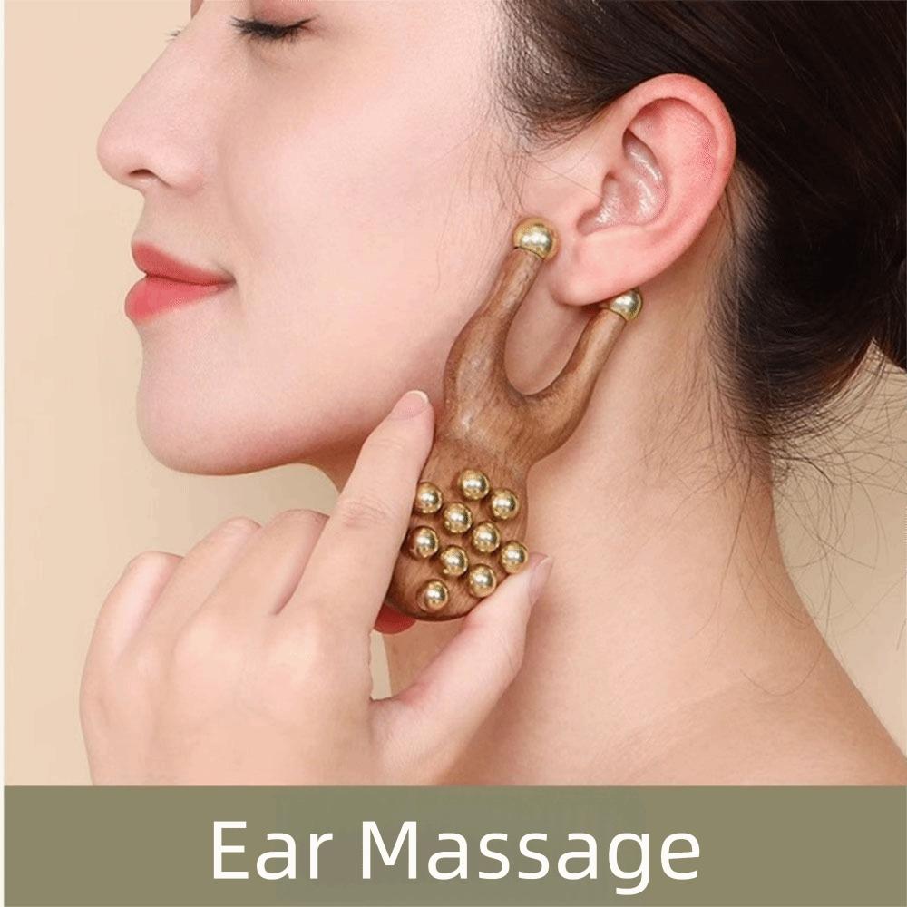 Antistatic Guasha Face Massager Tool Wooden Handle Wood Gua Sha Tool Skin Scraping