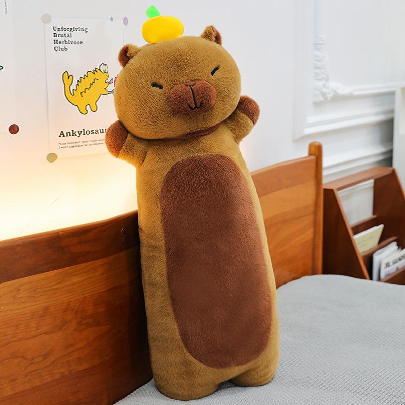 New Cute Kapibara Throw Pillow Plush Toy Gift Creative Capybara Long Rag Doll Children's Birthday Gift