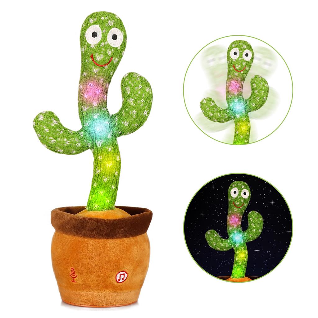 MIAODAM Kaktus Bevegelig Leke Kaktus Dansende Bevegelig Snakkende Kaktus Leke Bursdagsgave Syngende Dansende Kaktus Barnas Dag Julegave Nyttår
