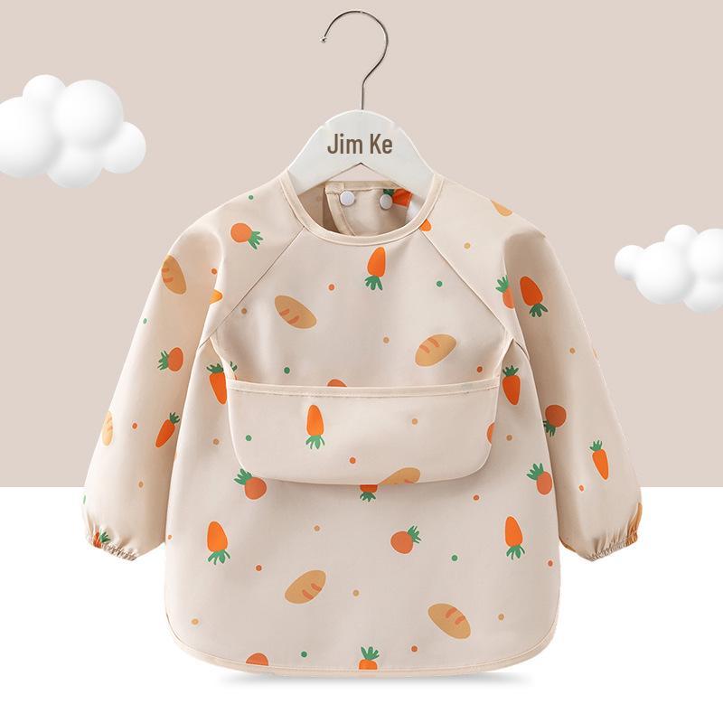 Waterproof Long-Sleeve Baby Bib for Infants & Toddlers - Anti-Stain and Dirt-Resistant Kindergarten Apron