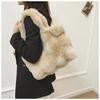 Plush Handbag Fashionable Top-handle Winter Satchel Versatile Shoulder Bag for Girls