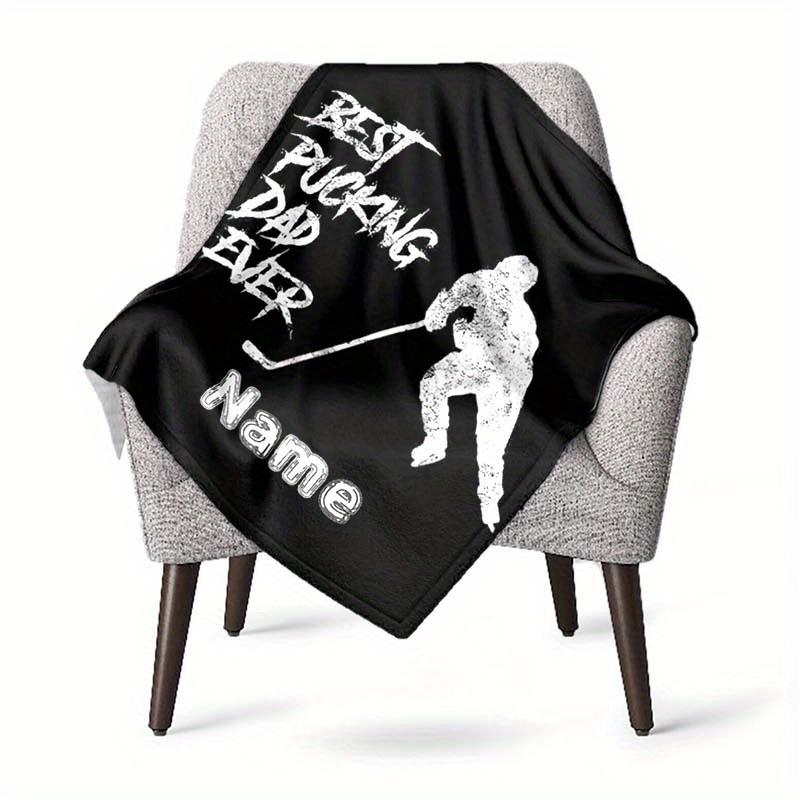 Hockey Customize Your Name Blanket Used For Chair Office Sofa Bed Camping Soft And Warm Giving Friends And Relatives Birthday Graduation Gift