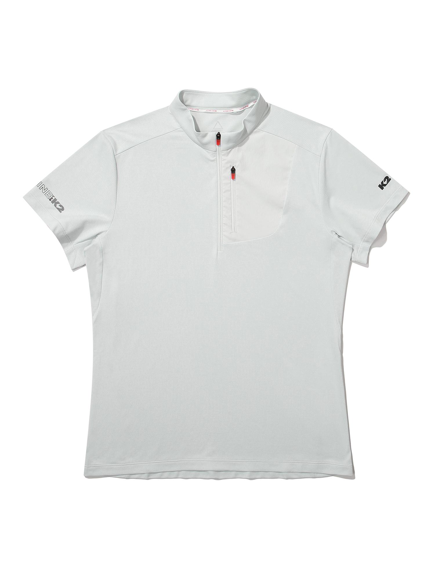 K2 Women S Alp Smartdry Short Sleeve Zip-Up (Silver)_Silver Silver/03(90)