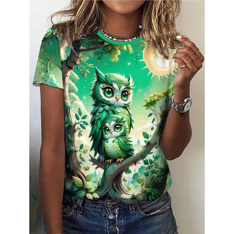 

Летний топ с круглым вырезом и принтом в виде животных 3D, модные повседневные женские футболки с короткими рукавами XS